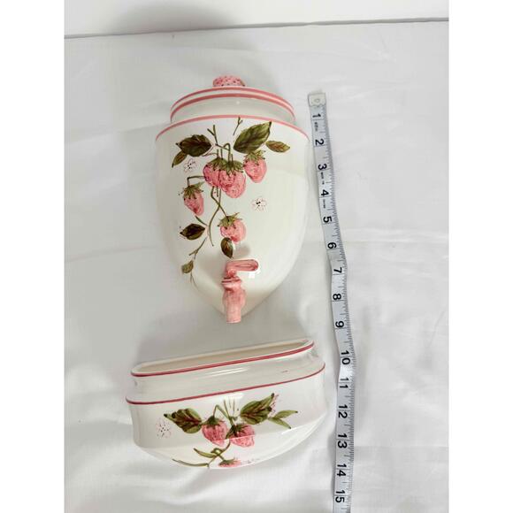 Creative Imports Vintage Pink Floral Wall Fountain Pocket Ceramic - Picture 3 of 15